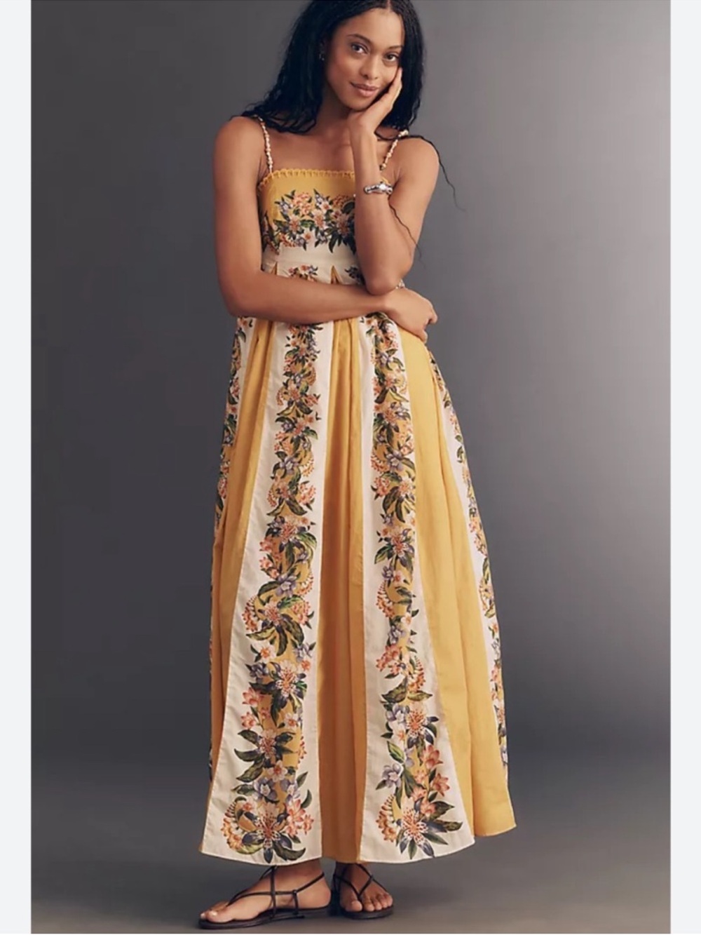 Farm Rio Sand Hilo A-Line Maxi Dress